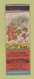 Matchbook Cover - Knutson Rainbow Cafe Greeley Colorado WORN