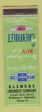 Matchbook Cover - Clemens Chevrolet Bridgeport NE WORN