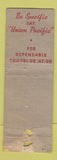 Matchbook Cover - Union Pacific Railroad Denver Colorado Ed Siemers POOR