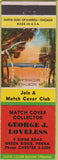Matchbook Cover - George Loveless Match Collector Green Ridge PA