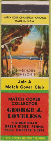 Matchbook Cover - George Loveless Match Collector Green Ridge PA