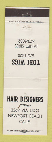 Matchbook Cover - Hair Designers Tobi Wigs Newport Beach CA