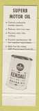 Matchbook Cover - Kendall oil gas Sidles Lincoln NE WEAR