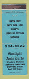 Matchbook Cover - Gaslight Auto Parts Denver Colorado WEAR
