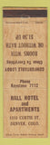 Matchbook Cover - Hall Hotels Denver Colorado WEAR