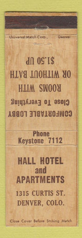 Matchbook Cover - Hall Hotels Denver Colorado WEAR