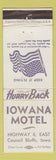 Matchbook Cover - Iowana Motel Council Bluffs IA