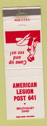 Matchbook Cover - American Legion Bellevalley OH girlie WEAR