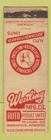 Matchbook Cover - Westling Auto Rebuilt Units Minneapolis MN WORN