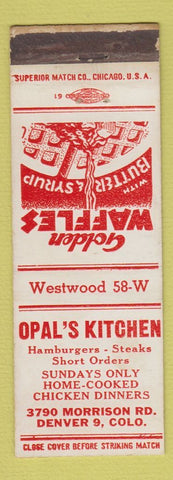 Matchbook Cover - Opal's Kitchen Denver Colorado WEAR