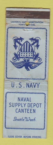 Matchbook Cover - US Navy Supply Depot Canteen Seattle WA POOR