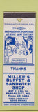 Matchbook Cover - Miller's Buffet Sandwich Shop Kansas City MO WORN