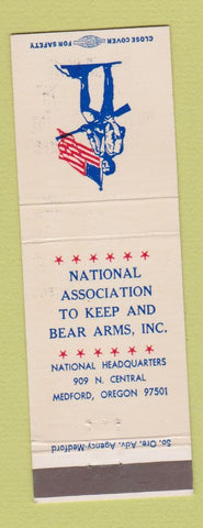 Matchbook Cover - National Association Right to Keep Bear Arms Medford OR