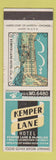 Matchbook Cover - Kemper Lane Hotel Cincinnati OH WEAR