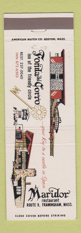 Matchbook Cover - Maridor Restaurant Framingham MA Fonda Del