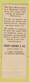 Matchbook Cover - Percy Brown's Restaurant 1955 Wilkes Barre PA