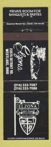 Matchbook Cover - Elzona Fine Food Westlake OH