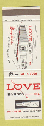 Matchbook Cover - Love Envelopes Dallas TX
