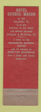 Matchbook Cover - Hotel George Mason Alexandria VA