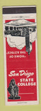 Matchbook Cover - San Diego State College Aztecs CA