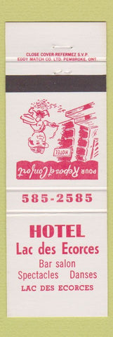 Matchbook Cover - Hotel Lac Des Ecorces QC