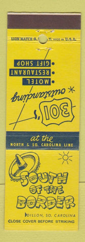 Matchbook Cover - South of the Border Dillon SC