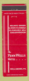 Matchbook Cover - Penn Wells Hotel Wellsboro PA WEAR