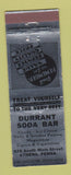 Matchbook Cover - Durrant Soda Bar Athens PA SILVER
