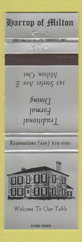 Matchbook Cover - Harrop of Milton ON restaurant