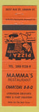Matchbook Cover - Mamma's Restaurant Pizza QC
