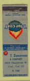 Matchbook Cover - Blue Coal T Dansereau QC WORN