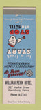 Matchbook Cover - William Penn Hotel Harrisburg PA