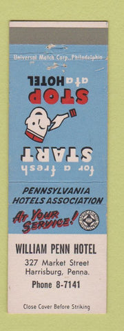 Matchbook Cover - William Penn Hotel Harrisburg PA