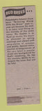 Matchbook Cover - WPEN Radio Bud Brees Philadelphia PA