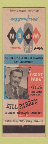 Matchbook Cover - WPEN Radio Bill Farren Philadelphia PA