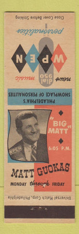 Matchbook Cover - WPEN Radio Matt Goukas Philadelphia PA