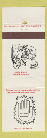 Matchbook Cover - QC DD Bean Help Police Help You