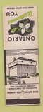 Matchbook Cover - Canada Ontario Fort Wellington Prescott ON