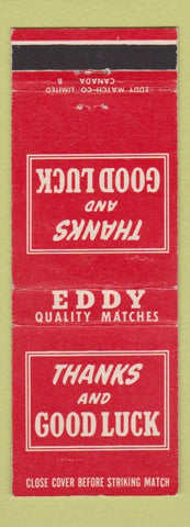 Matchbook Cover - Eddy Matches Thanks and Good Luck Canada