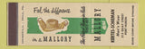Matchbook Cover - Mallory Hats Kertes Schieman Port Huron MI