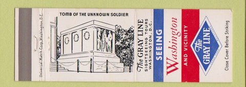 Matchbook Cover - Gray Line Tours Washington DC Tomb of Unknown Solider