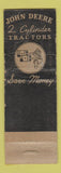 Matchbook Cover - John Deere Tractors Wheatland WY POOR