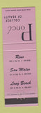 Matchbook Cover - Ponce College of Beauty Reno NV San Mateo Long Beach CA