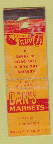 Matchbook Cover - Dan's Markets Seattle Bremerton WA POOR