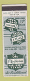 Matchbook Cover - Madison Hotel Harlingen TX Weslaco Donna