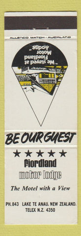 Matchbook Cover - Fjordland Motor Lodge Lake Te Anau New Zealand
