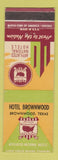 Matchbook Cover - Hotel Brownwood TX