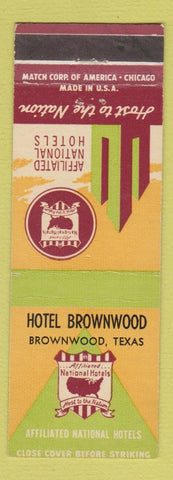 Matchbook Cover - Hotel Brownwood TX