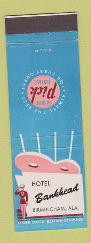 Matchbook Cover - Hotel Bankhead Birmingham AL Pick BLUE