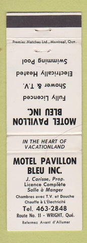 Matchbook Cover - Motel Pavillon Bleu Wright QC